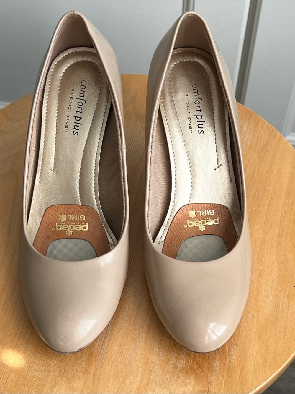 Comfort Plus by Predictions Beige Low Heel Round-Toe Pumps
